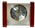 T135-A Pavia Glass/Wood Clock W/Beep