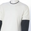 Crew Neck T Long Sleeve T-Shirt - White/Navy