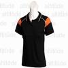 Ladies Score Golf Shirt - Black/Orange/White