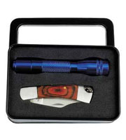 Folding Knife And Torch In Presentation Box