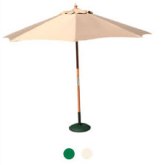 3.5m Round Wooden Umbrella.  220g Polyester H/Green