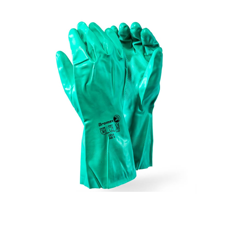 Chemical Nitrile Gloves Elbow Length - Green.. Min 150 Units