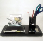 Smart Desk Set with clock, notepad,pen holder and business card