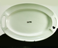 White Oval Platter With Handles 30 * 48cm