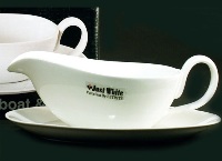 White Gravy Boat With Stand - 27cm