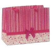 Set 6 Gift Bags - Pink Stripes Medium