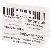 Set 6 Gift Bags - Happy Birthday white X Large