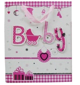 Set 6 Gift Bags - Baby Pram Pink - X Large