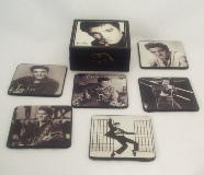 Set 6 Black/White Elvis Coasters