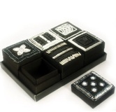 Set 6 Black and silver trinket Boxes