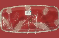Satin Rose Glass Canape Tray - 38cm