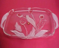 Satin Rose Glass Platter - 40.5cm