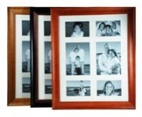 6 Window Broad Wooden Picture Frame - Available in Burgandy, Lig