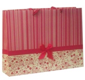 Set 6 Gift Bags - Pink Stripes X Large