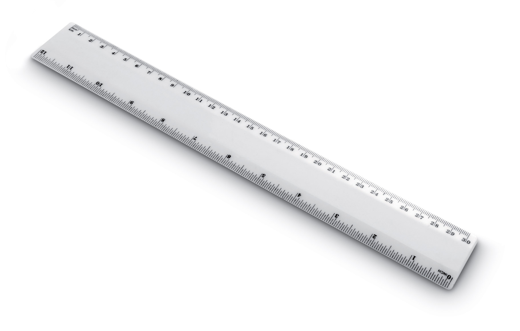 30cm ruler in PS plastic. 